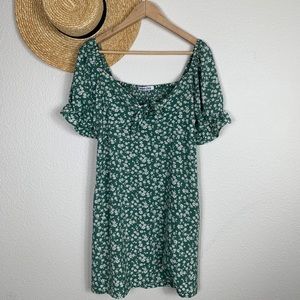 Green Flowy Floral Dress